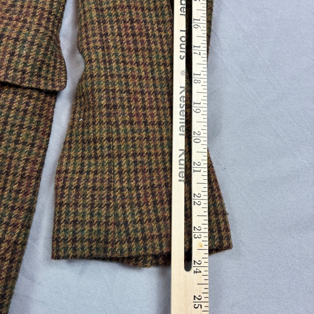 Lauren Ralph Lauren Skirt Suit Women 8 Brown Houndstooth Wool Suede Patches - Picture 10 of 16